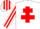Silk - White, red cross of lorraine, striped sleeves and cap