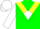 Silk - Green, yellow chevron, yellow and white diamond sleeves and cap