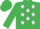 Silk - EMERALD GREEN, white stars, emerald green sleeves & cap