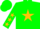 Silk - Green, gold star, gold stars on sleeves