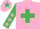 Silk - Pink, emerald green cross belts, emerald green sleeves, pink stars, pink cap, emerald green star