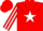 Silk - Red, white star inverted chevron, white star stripe on sleeves, red cap