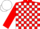 Silk - Red and white blocks, matching cap