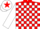Silk - Red and white check, white sleeves, white cap, red star
