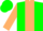 Silk - green, tan stripe, tan collar and sleeves
