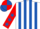 Silk - White & royal blue stripes, red sleeves, royal blue stars, red & royal blue quartered cap