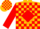 Silk - Gold, red 'h' in red diamond, red blocks on sleeves