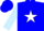 Silk - Blue, white star, light blue sleeves