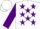 Silk - White, purple stars, purple sleeves white cuffs