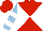 Silk - Red and white diagonal quarters, white bars on light blue sleeves, red cap