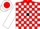 Silk - Red, white blocks, black ball with white '9' on sleeve