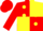 Silk - Red and Yellow (quartered), Yellow spots on Red sleeves and cap