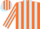 Silk - Orange, lt blue stripes