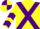 Silk - Yellow, purple cross sashes, purple chevrons on sleeves, quartered cap