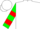 Silk - White, green and red belt, green and red bars on sleeves