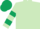 Silk - Light green, dark green hoops on sleeves, emblem on back, matching cap