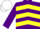Silk - PURPLE & YELLOW CHEVRONS, purple sleeves, white cap