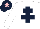 Silk - WHITE, dark blue cross of lorraine, dark blue cap, pink star
