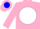 Silk - Pink, blue 'mdr' on white ball