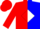 Silk - Red and blue diagonal halves, red 'ht' on white diamond