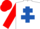 Silk - White, royal blue cross of lorraine, red sleeves and cap