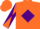 Silk - Orange, orange 'c' inside purple diamond, purple diagonal quarters on sleeves