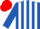 Silk - Royal blue & white stripes, red cap