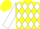 Silk - Yellow, white diamonds, white sleeves, yellow cap