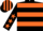 Silk - Black, orange hoops, black sleeves, orange stars, striped cap