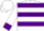 Silk - White, purple 'bc', purple hoops and cuffs on white sleeves