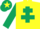 Silk - Yellow, dark green cross of lorraine and sleeves, dark green cap, yellow star
