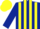 Silk - Dark blue and yellow stripes, dark blue sleeves, yellow cap