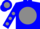 Silk - Blue, blue 'c' on gray ball, gray dots on slvs