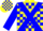 Silk - Yellow, blue cross sashes & blocks on slvs