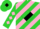 Silk - Lime green, pink diagonal stripes, black 'bc' on black framed diamond, pink diamonds on sleeves