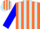 Silk - Orange, lt blue stripes, orange and blue block sleeves