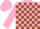 Silk - Pink, brown 'spare change', brown blocks, pink cap