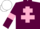 Silk - Maroon, Pink Cross of Lorraine and armlets, White cap