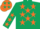 Silk - Dark green, orange stars