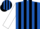 Silk - Royal blue, black stripes on white sleeves