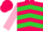 Silk - Hot pink, lime 'sv', lime chevrons on pink sleeves