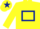 Silk - Yellow, dark blue hollow box and star on cap