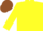 Silk - Yellow, brown 'dss', yellow sleeves, brown cap