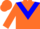 Silk - Orange, blue chevron, blue band on sleeves