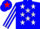 Silk - Blue and red, white stars on back, white star stripe on sleeves