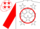 Silk - White, red circle 'd', white stars on red sleeves