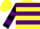 Silk - Yellow, purple hoops, purple racehorse, purple bars on sleeves
