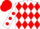 Silk - White, red diamonds, red spots on sleeves, red cap