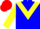 Silk - Blue, yellow chevron and sleeves, red cap