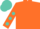 Silk - Orange, orange sleeves,  turquoise dots, matching cap